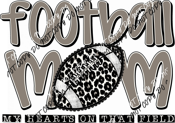 Football Mom Leopard Print DTF Transfer - We Print U Press DTF Transfers