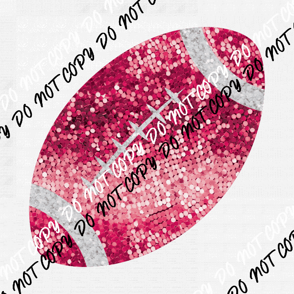 Football Pink faux sequin DTF Transfer - We Print U Press DTF Transfers