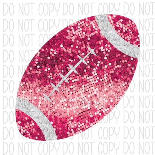 Football Pink Faux Sequins Dtf Transfer Transfers
