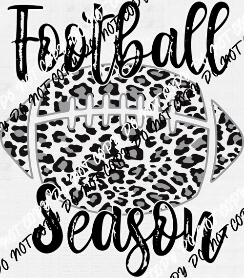Football Season Leopard Ball DTF Transfer - We Print U Press DTF Transfers