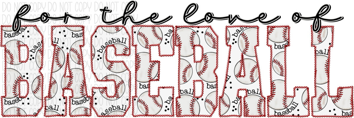 For The Love Of (Choose Sport) Faux Embroidery Dtf Transfer Large Pocket 4’ / Baseball Rtp Transfers