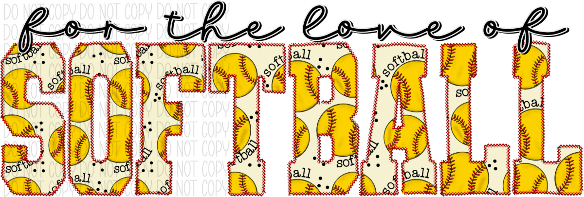 For The Love Of (Choose Sport) Faux Embroidery Dtf Transfer Large Pocket 4’ / Softball Rtp Transfers