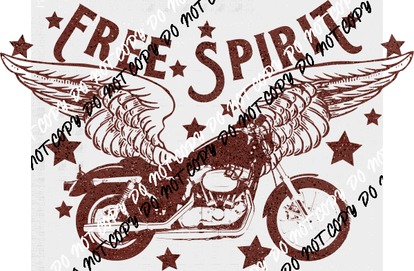 Free Spirit Motorcycle DTF Transfer - We Print U Press DTF Transfers