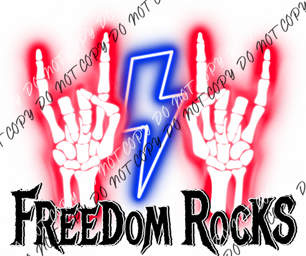 Freedom Rocks Skeleton Dtf Transfer