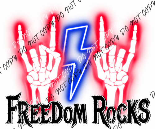 Freedom Rocks Skeleton Dtf Transfer