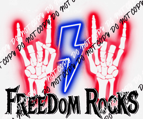 Freedom Rocks Skeleton DTF Transfer - We Print U Press DTF Transfers
