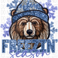Freezin’ Season Bear Faux Sequin And Embroidery Dtf Transfer Rtp Transfers