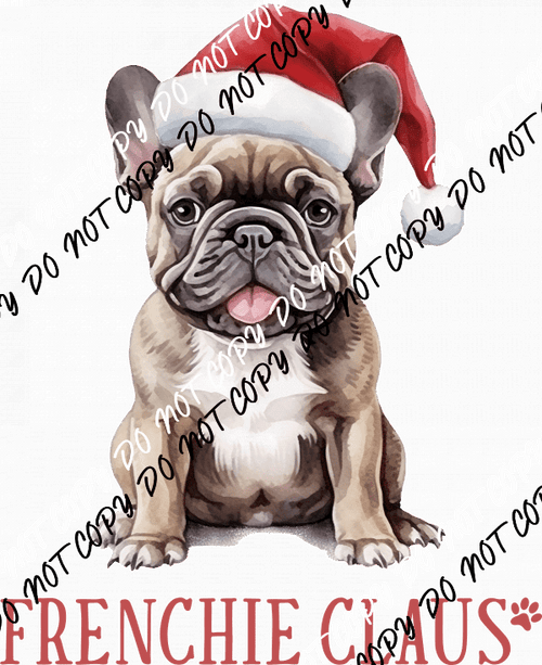 Frenchie Claus DTF Transfer - We Print U Press DTF Transfers