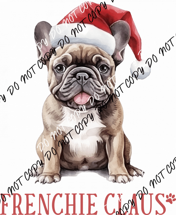 Frenchie Claus DTF Transfer - We Print U Press DTF Transfers