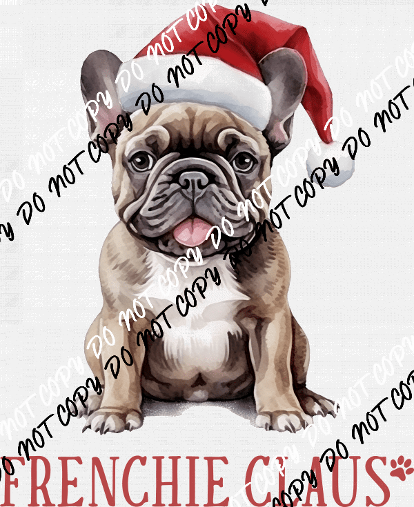 Frenchie Claus DTF Transfer - We Print U Press DTF Transfers