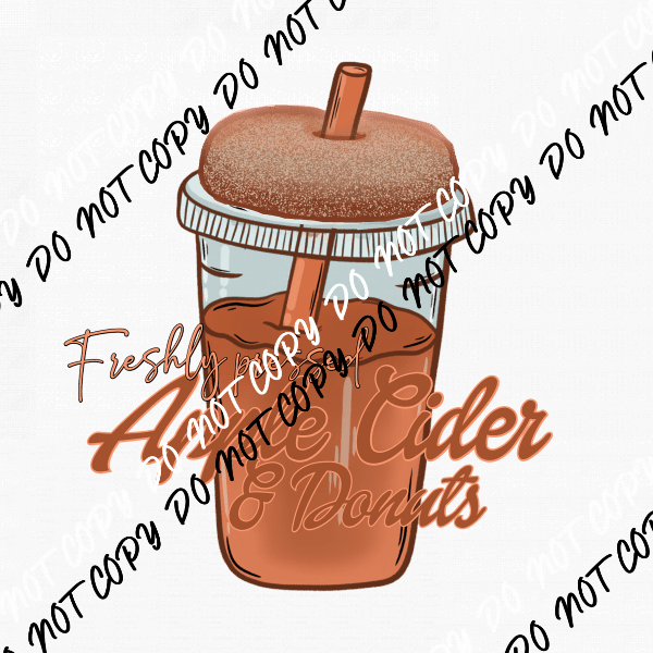 Freshly Pressed Apple Cider & Donuts DTF Transfer - We Print U Press DTF Transfers