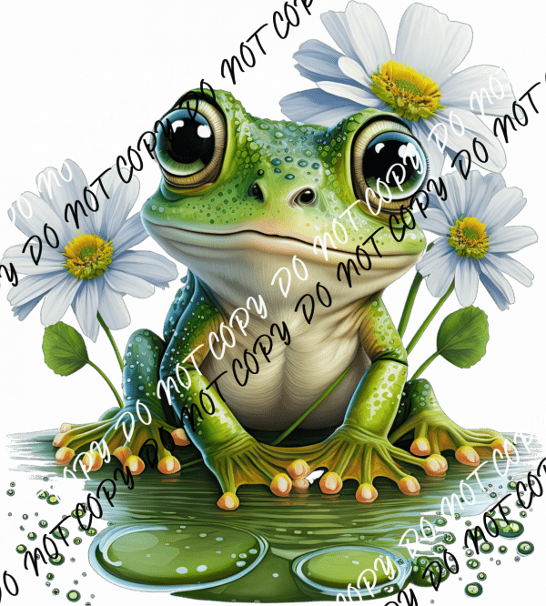 Frog on Lily Pad Watercolor DTF Transfer - We Print U Press DTF Transfers