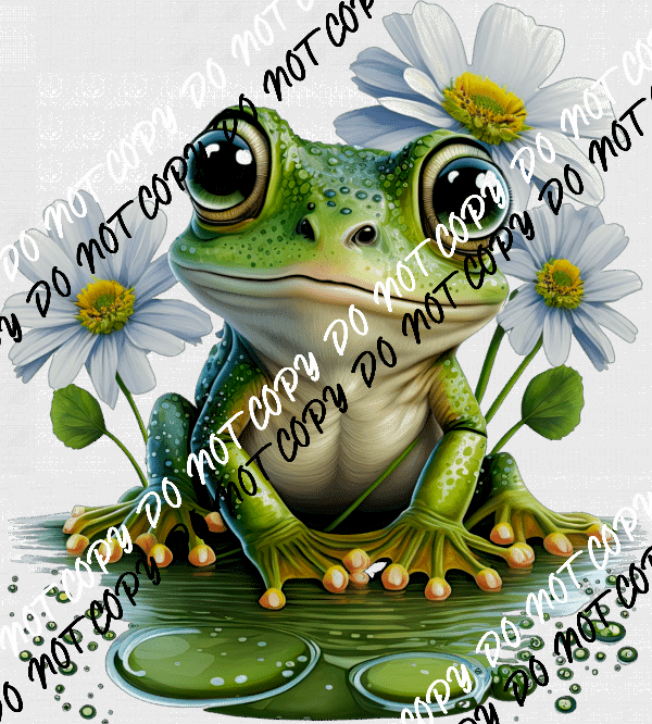 Frog on Lily Pad Watercolor DTF Transfer - We Print U Press DTF Transfers