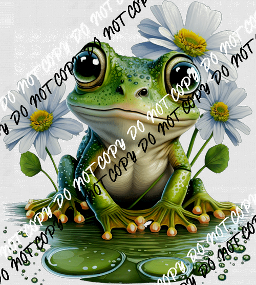 Frog on Lily Pad Watercolor DTF Transfer - We Print U Press DTF Transfers