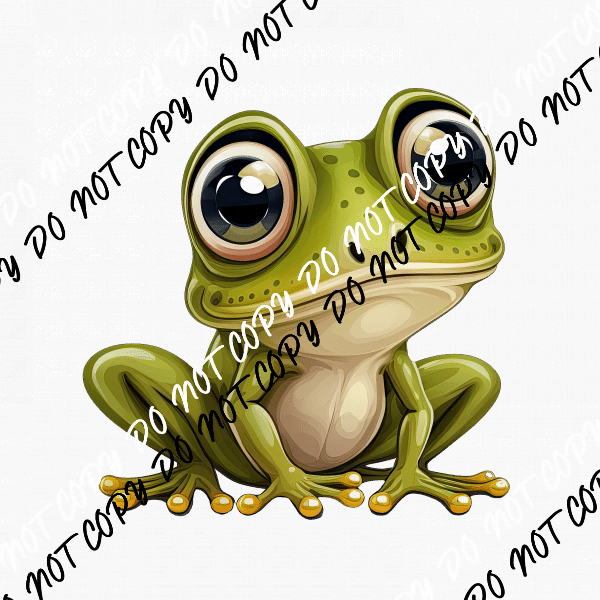 Frog with BIG Eyes Watercolor DTF Transfer - We Print U Press DTF Transfers