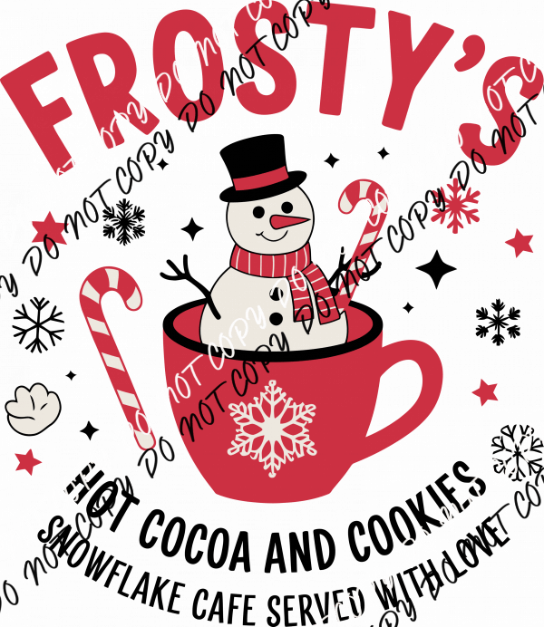 Frosty’s Hot Cocoa Café DTF Transfer - We Print U Press DTF Transfers