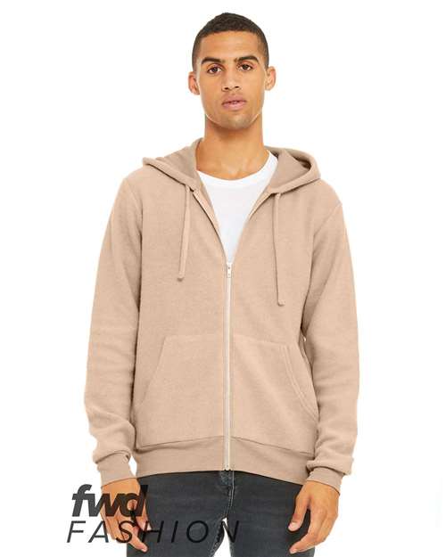 FWD Fashion Sueded Fleece Full - Zip Hoodie - We Print U Press DTF Transfers