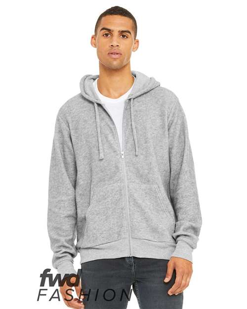 FWD Fashion Sueded Fleece Full - Zip Hoodie - We Print U Press DTF Transfers