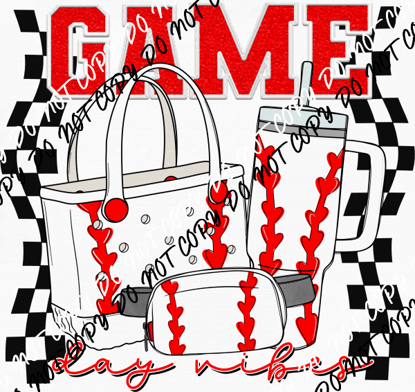 Game Day Gear Vibes Faux Chenille (Choose Sport) DTF Transfer - We Print U Press DTF Transfers