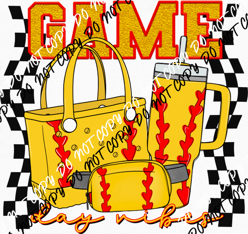 Game Day Gear Vibes Faux Chenille (Choose Sport) DTF Transfer - We Print U Press DTF Transfers