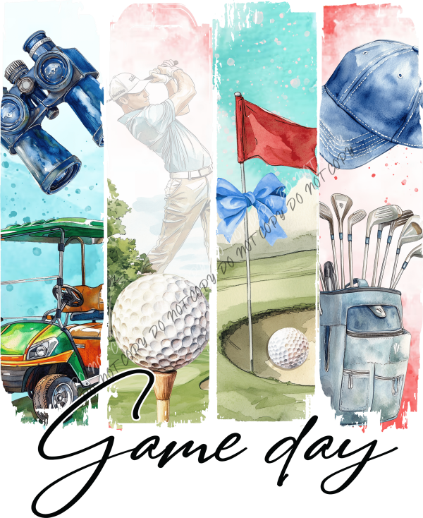 game day golf collage dtf transfer