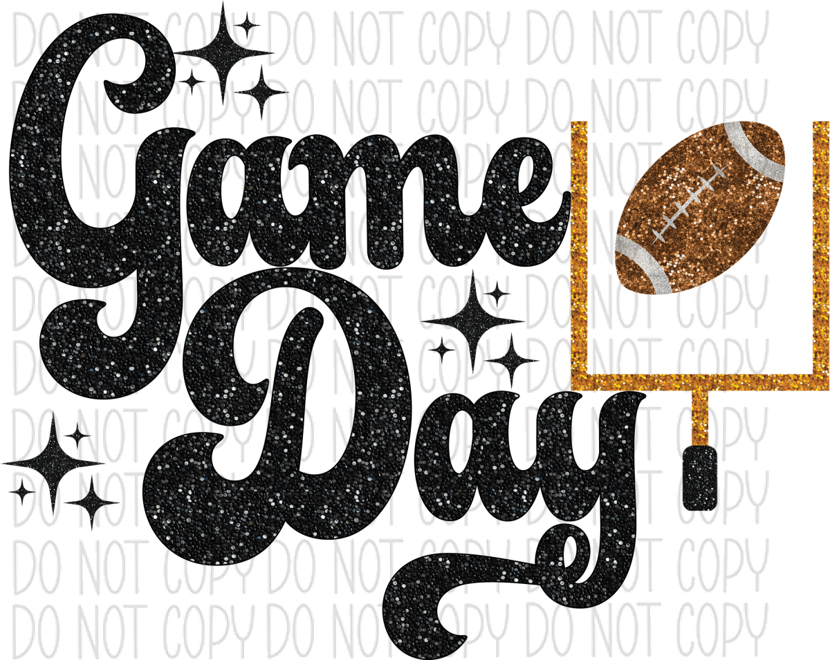 Game Day With Football Faux Sequins Dtf Transfer Transfers