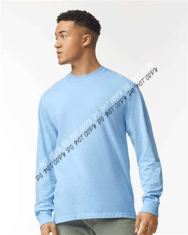 Garment - Dyed Heavyweight Long Sleeve T-Shirt - Berry - We Print U Press DTF Transfers