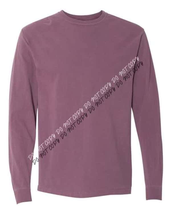 Garment - Dyed Heavyweight Long Sleeve T-Shirt - Berry - We Print U Press DTF Transfers