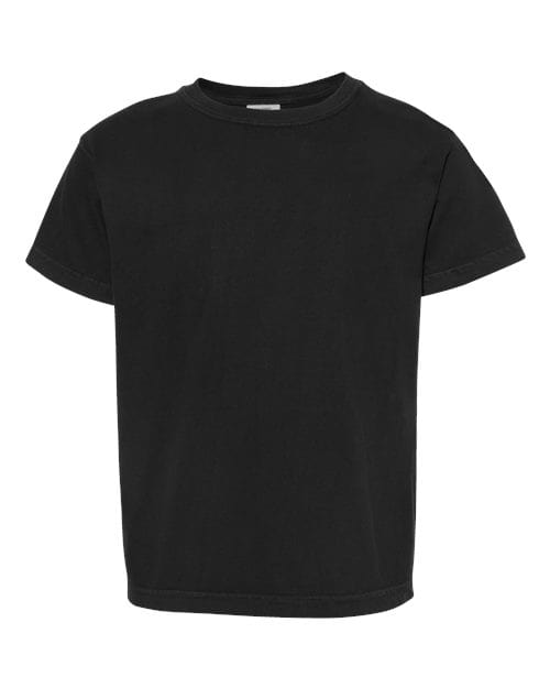 Garment - Dyed Youth Heavyweight T-Shirt - Black - We Print U Press DTF Transfers