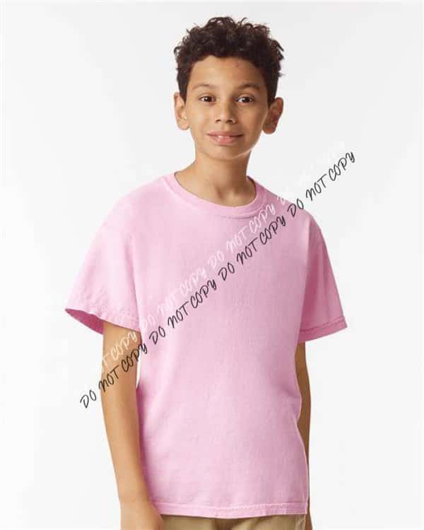 Garment - Dyed Youth Heavyweight T-Shirt - Black - We Print U Press DTF Transfers