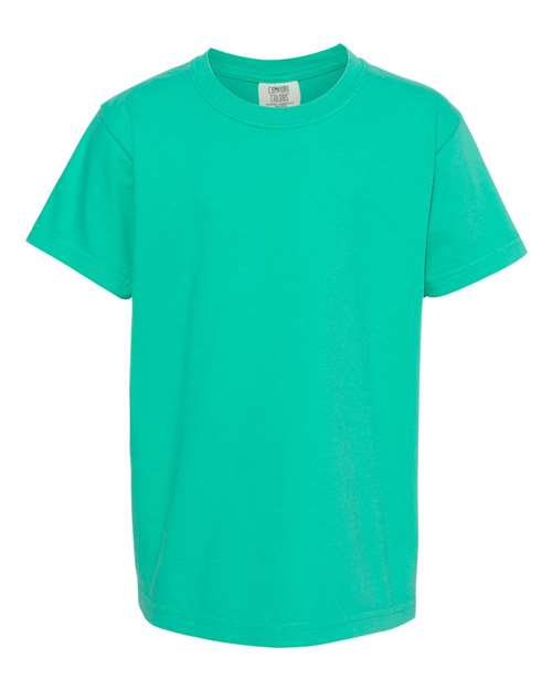 Garment - Dyed Youth Heavyweight T-Shirt - Island Green - We Print U Press DTF Transfers