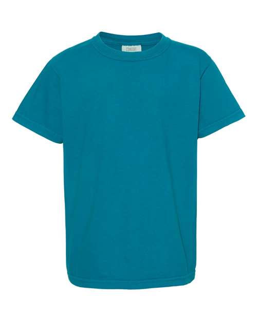 Garment - Dyed Youth Heavyweight T-Shirt - Topaz Blue - We Print U Press DTF Transfers