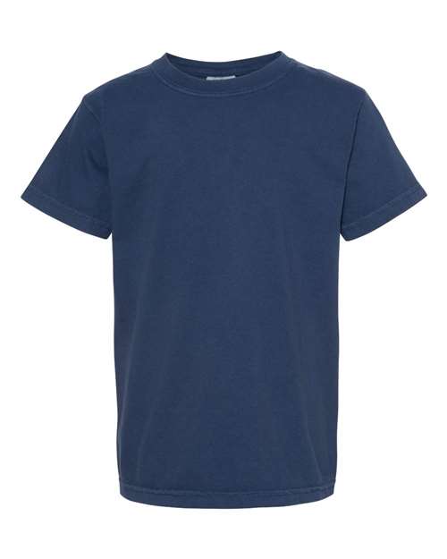 Garment - Dyed Youth Heavyweight T-Shirt - True Navy - We Print U Press DTF Transfers