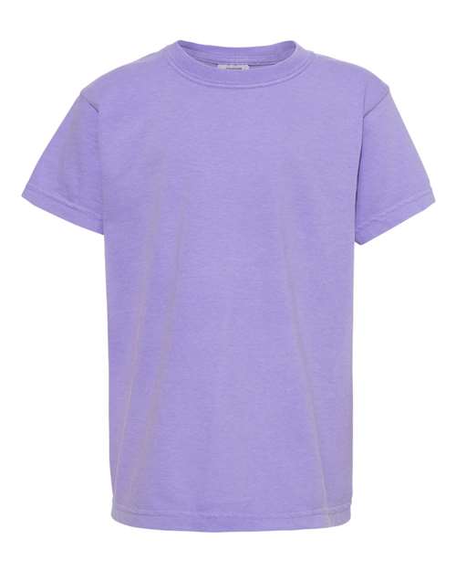 Garment - Dyed Youth Heavyweight T-Shirt - Violet - We Print U Press DTF Transfers