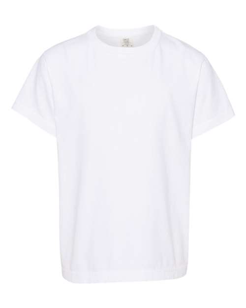 Garment - Dyed Youth Heavyweight T-Shirt - White - We Print U Press DTF Transfers