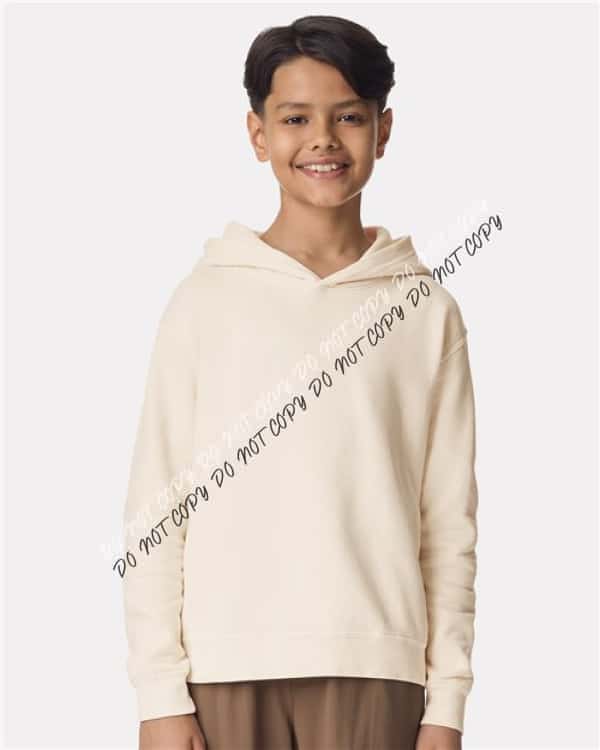 Garment - Dyed Youth Lightweight Fleece Hooded Sweatshirt - We Print U Press DTF Transfers