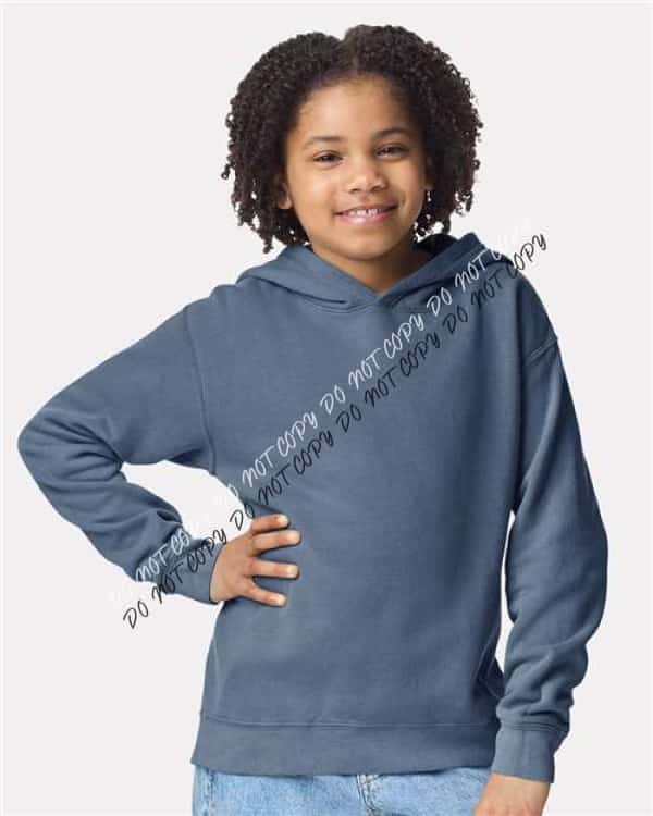 Garment - Dyed Youth Lightweight Fleece Hooded Sweatshirt - We Print U Press DTF Transfers