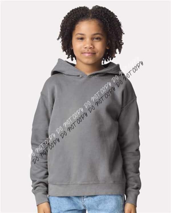 Garment - Dyed Youth Lightweight Fleece Hooded Sweatshirt - We Print U Press DTF Transfers