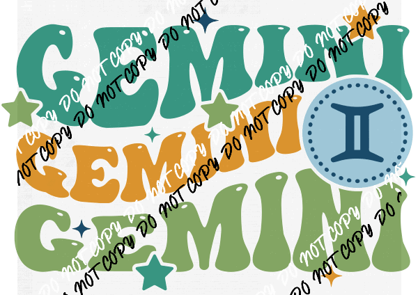 Gemini Zodiac Sign DTF Transfer - We Print U Press DTF Transfers
