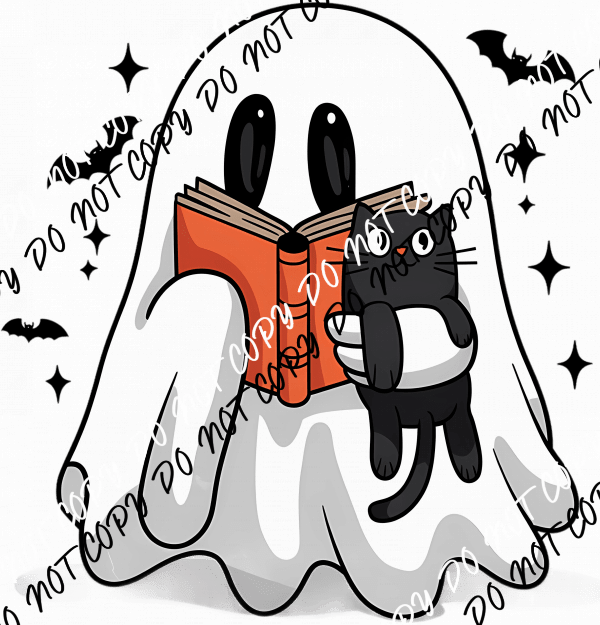 Ghost Reader and Black Cat DTF Transfer - We Print U Press DTF Transfers