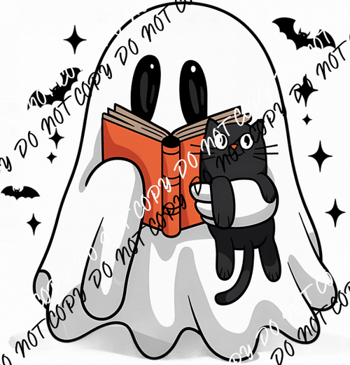 Ghost Reader and Black Cat DTF Transfer - We Print U Press DTF Transfers