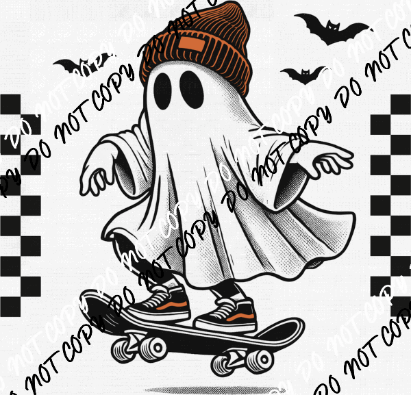 Ghost Skateboarder DTF Transfer - We Print U Press DTF Transfers