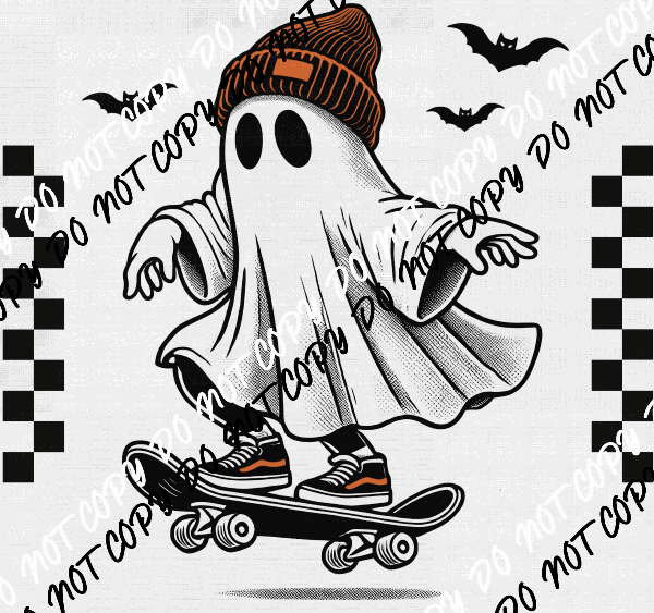 Ghost Skateboarder DTF Transfer - We Print U Press DTF Transfers