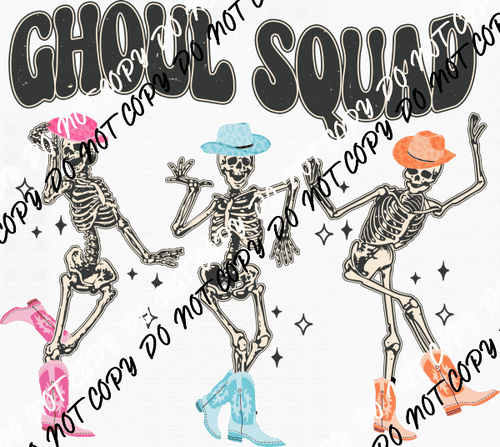 Ghoul Squad 3 Skeletons Dancing DTF Transfer - We Print U Press DTF Transfers