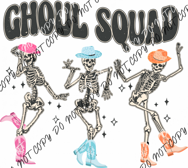 Ghoul Squad 3 Skeletons Dancing Dtf Transfer