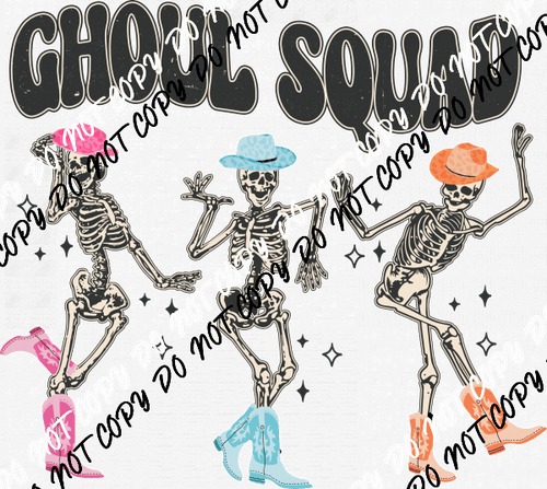 Ghoul Squad 3 Skeletons Dancing DTF Transfer - We Print U Press DTF Transfers