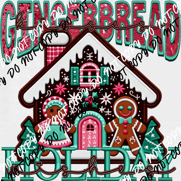 Gingerbread Kisses Holiday DTF Transfer - We Print U Press DTF Transfers