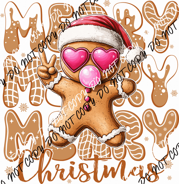 Gingerbread Merry Christmas DTF Transfer - We Print U Press DTF Transfers