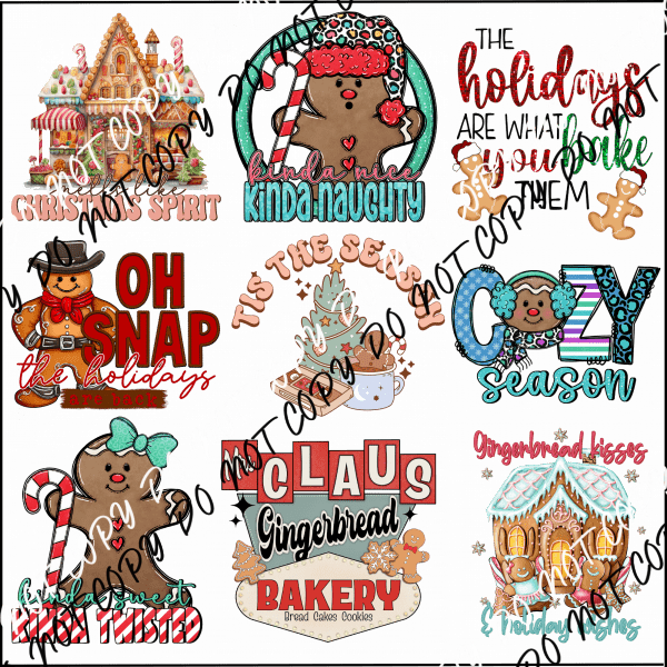 GINGERBREAD MINI UV TRANSFER BUNDLE - We Print U Press DTF Transfers