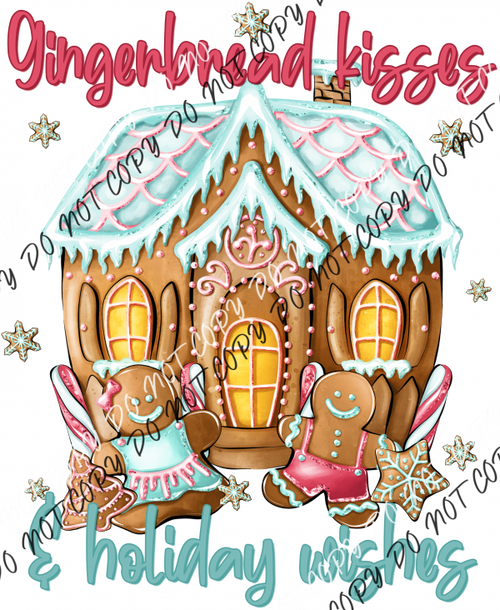 Gingerbread Wishes And Holiday Kisses Dtf Transfer